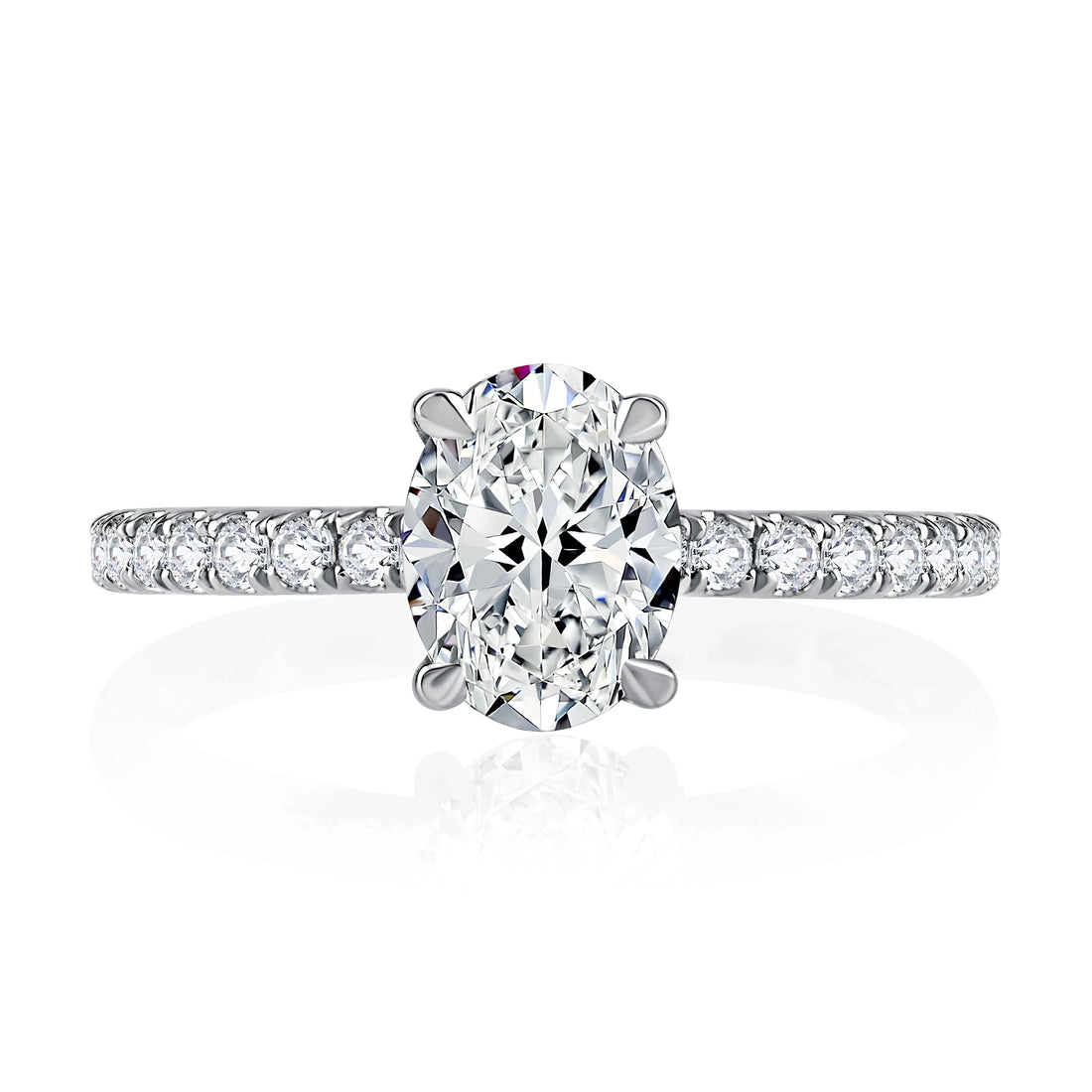 Diamond Pavé Engagement Ring with Floating Center