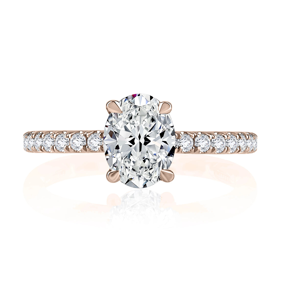 Diamond Pavé Engagement Ring with Floating Center