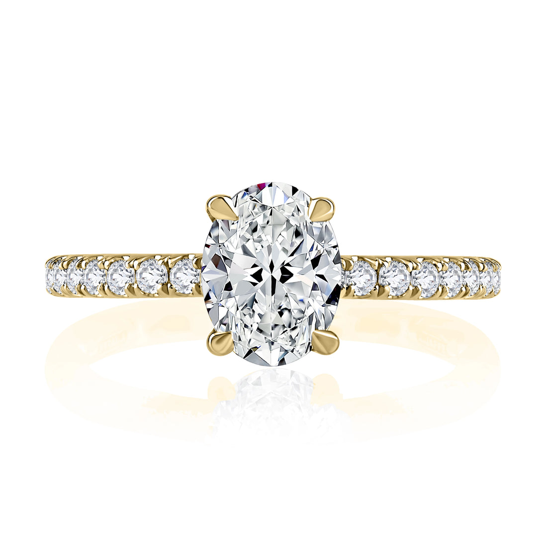Diamond Pavé Engagement Ring with Floating Center