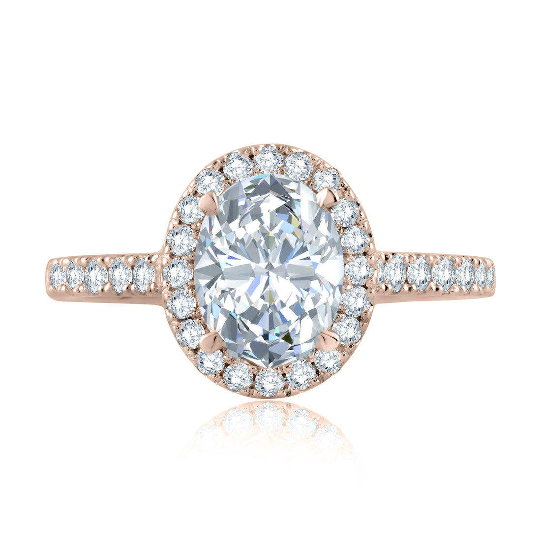 Emerald Cut Diamond Halo Engagement Ring with Pavé