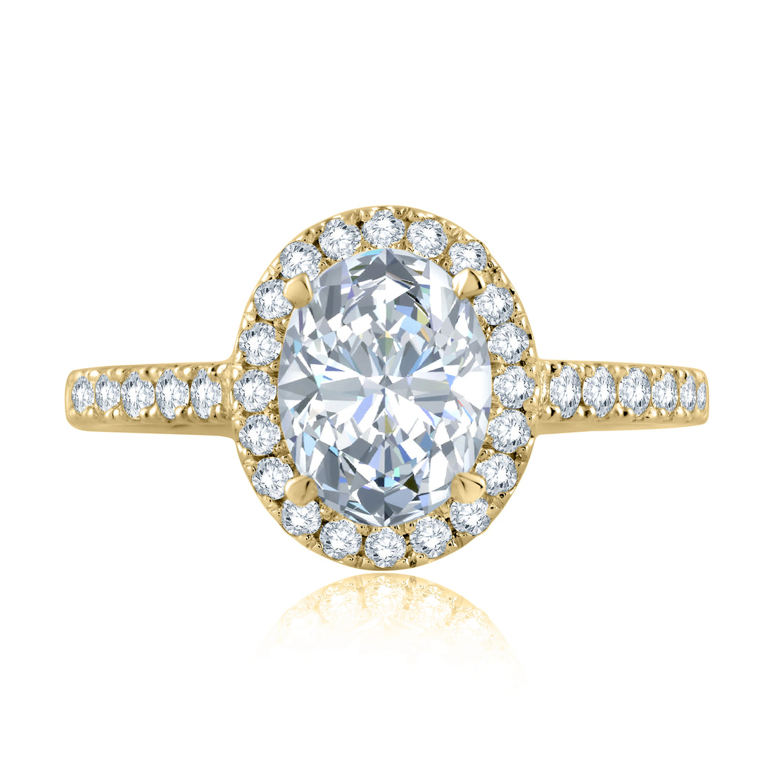 Emerald Cut Diamond Halo Engagement Ring with Pavé