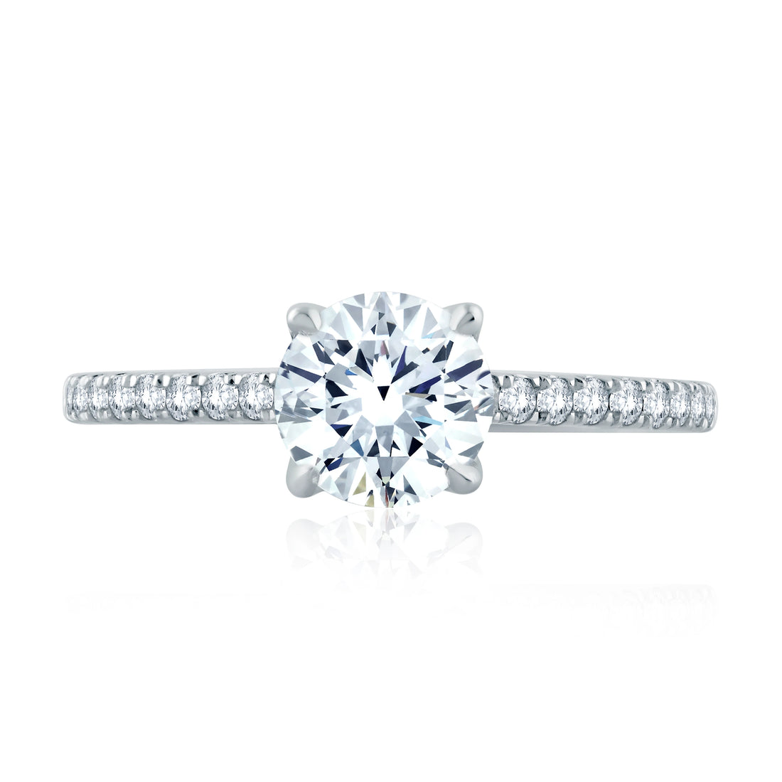 Round Center Draped Gallery Solitaire Engagement Ring