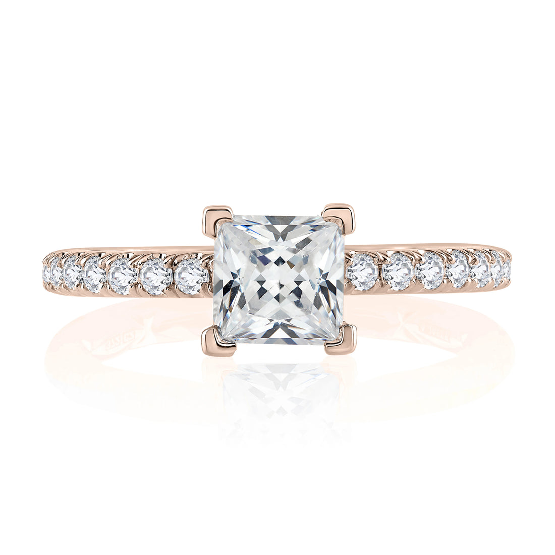 Princess Cut Pavé Diamond Engagement Ring