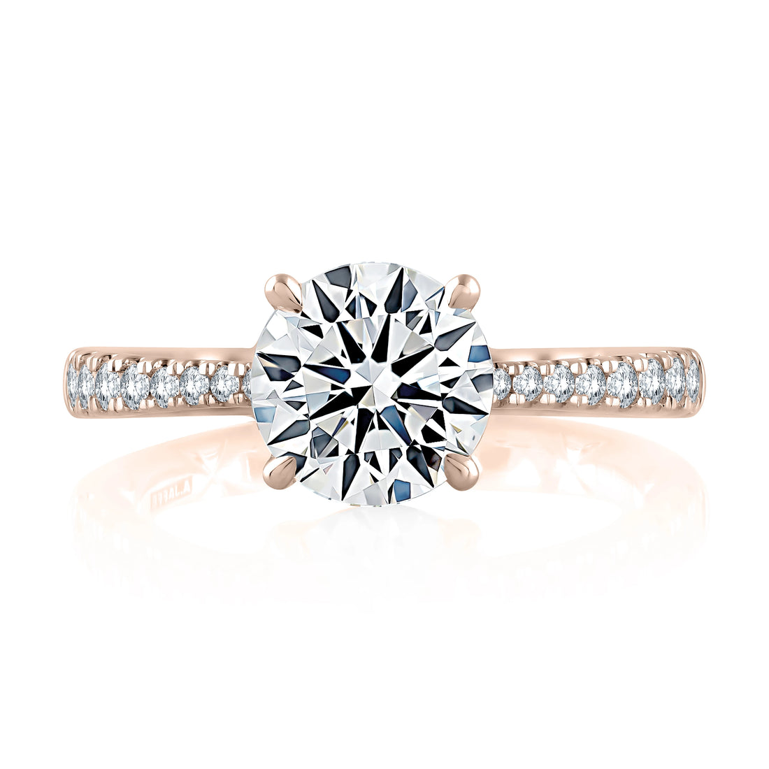 Round Pavé Diamond Engagement Ring