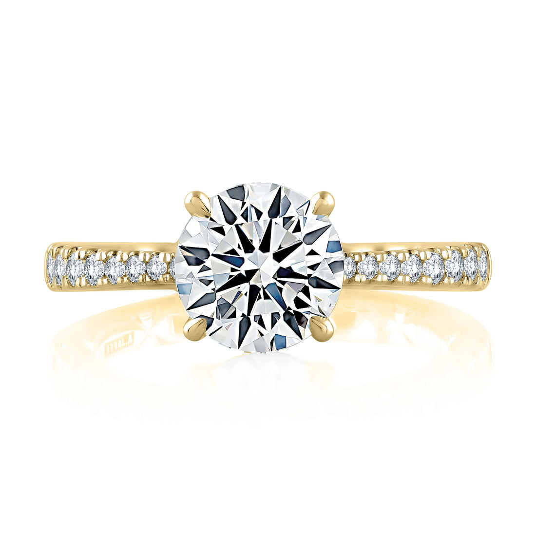 Round Pavé Diamond Engagement Ring