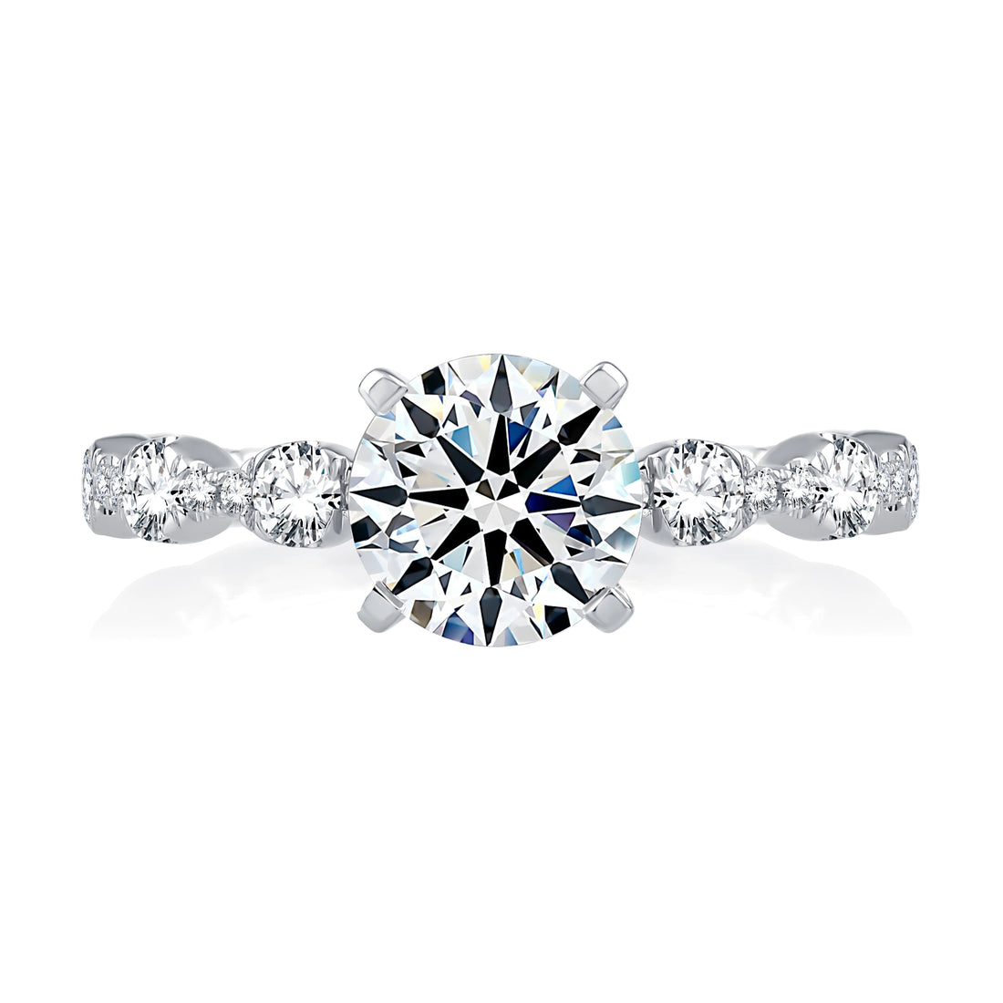 Floating Bubble Diamond Wedding Band