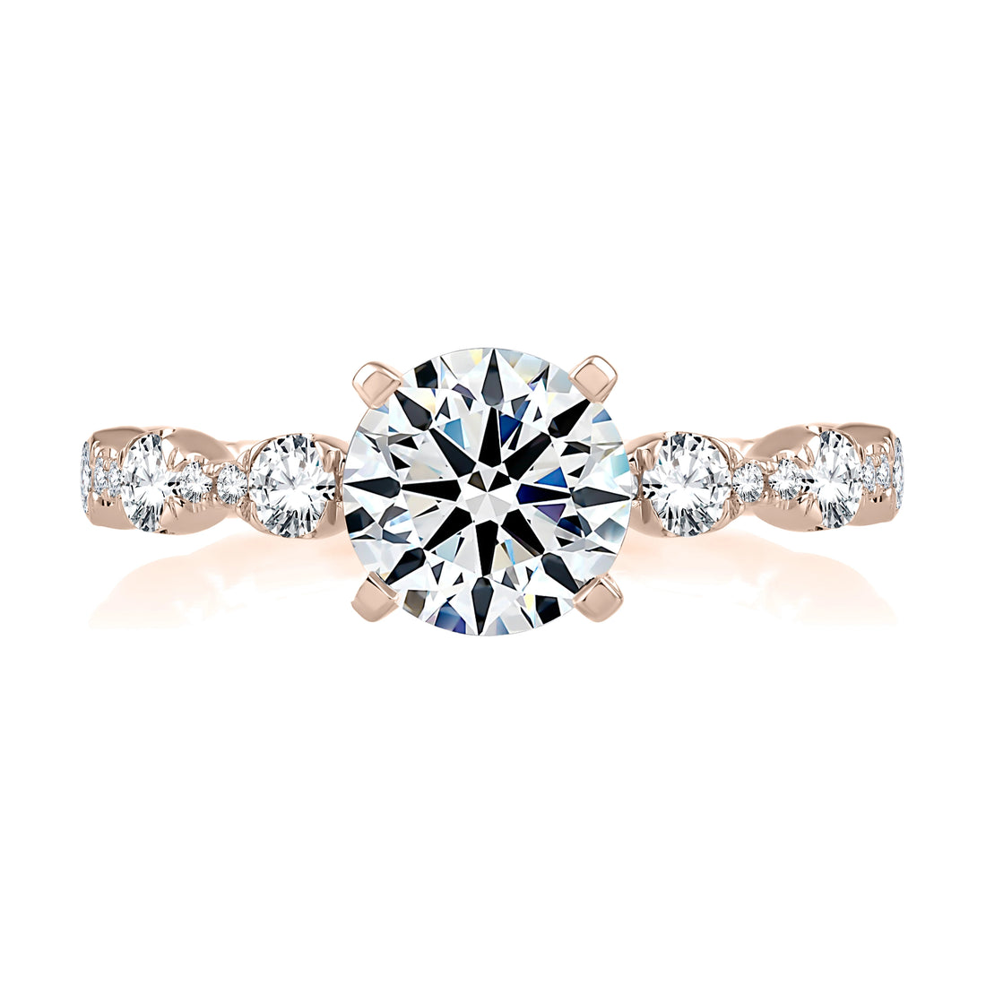 Floating Bubble Diamond Wedding Band