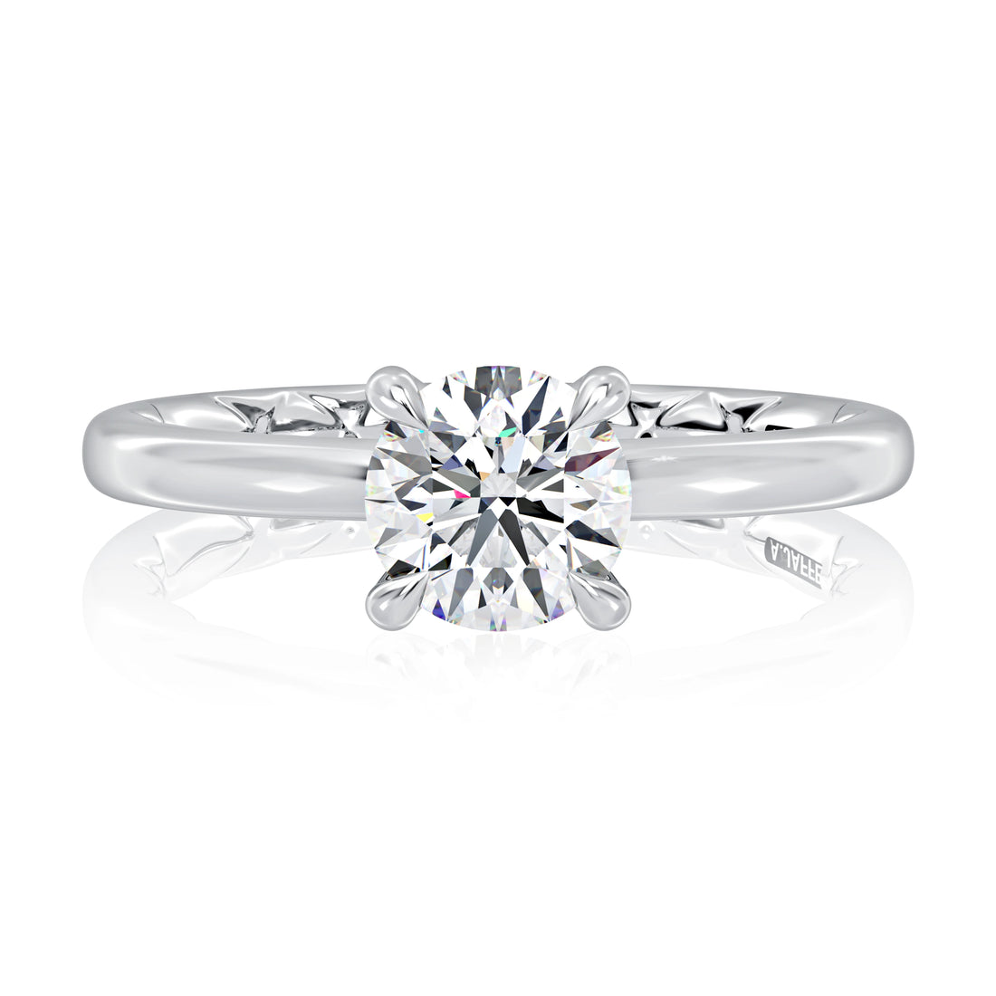 Round Solitaire Four-Prong Diamond Engagement Ring