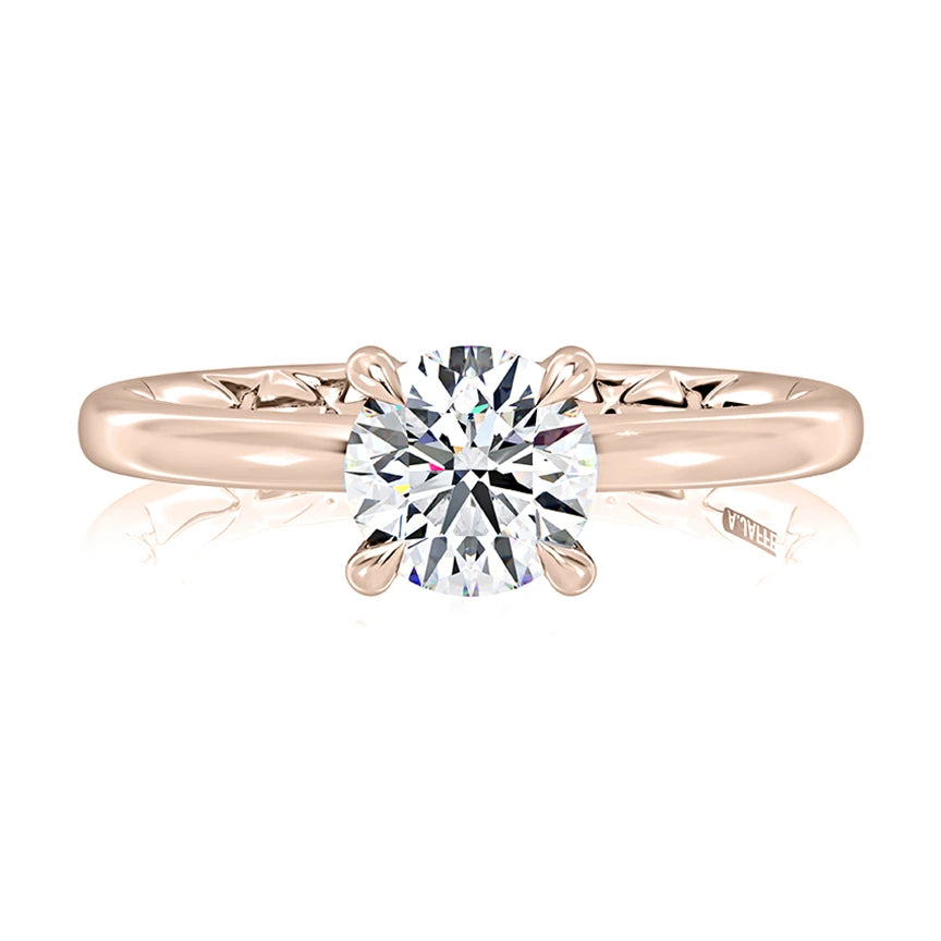 Round Solitaire Four-Prong Diamond Engagement Ring