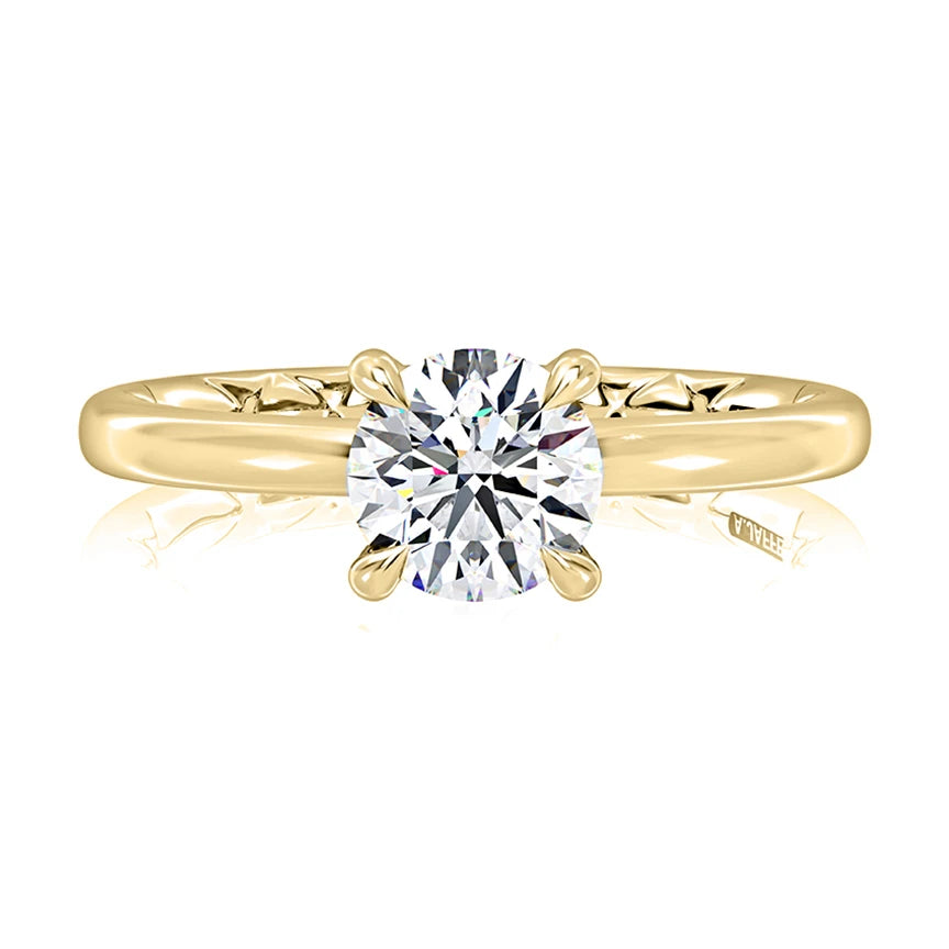 Round Solitaire Four-Prong Diamond Engagement Ring