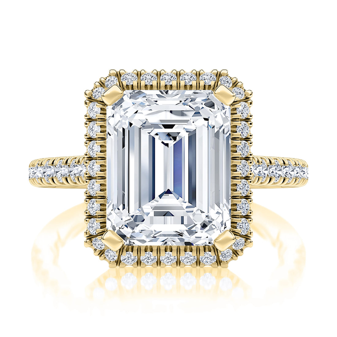 Radiant Cut Halo Pavé Diamond Engagement Ring