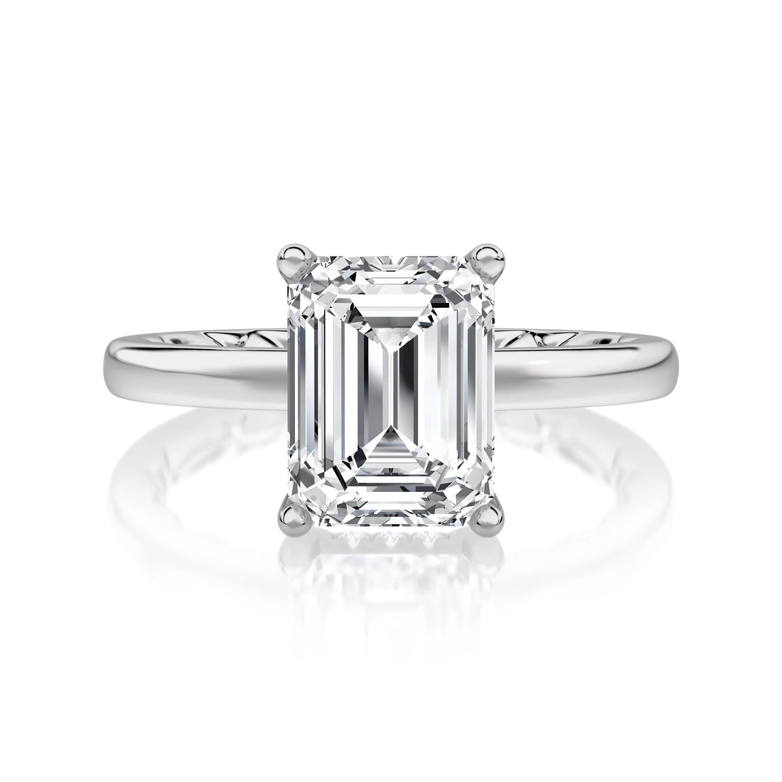 Emerald Cut Solitaire Diamond Engagement Ring