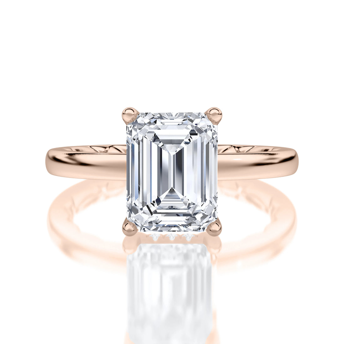 Emerald Cut Solitaire Diamond Engagement Ring
