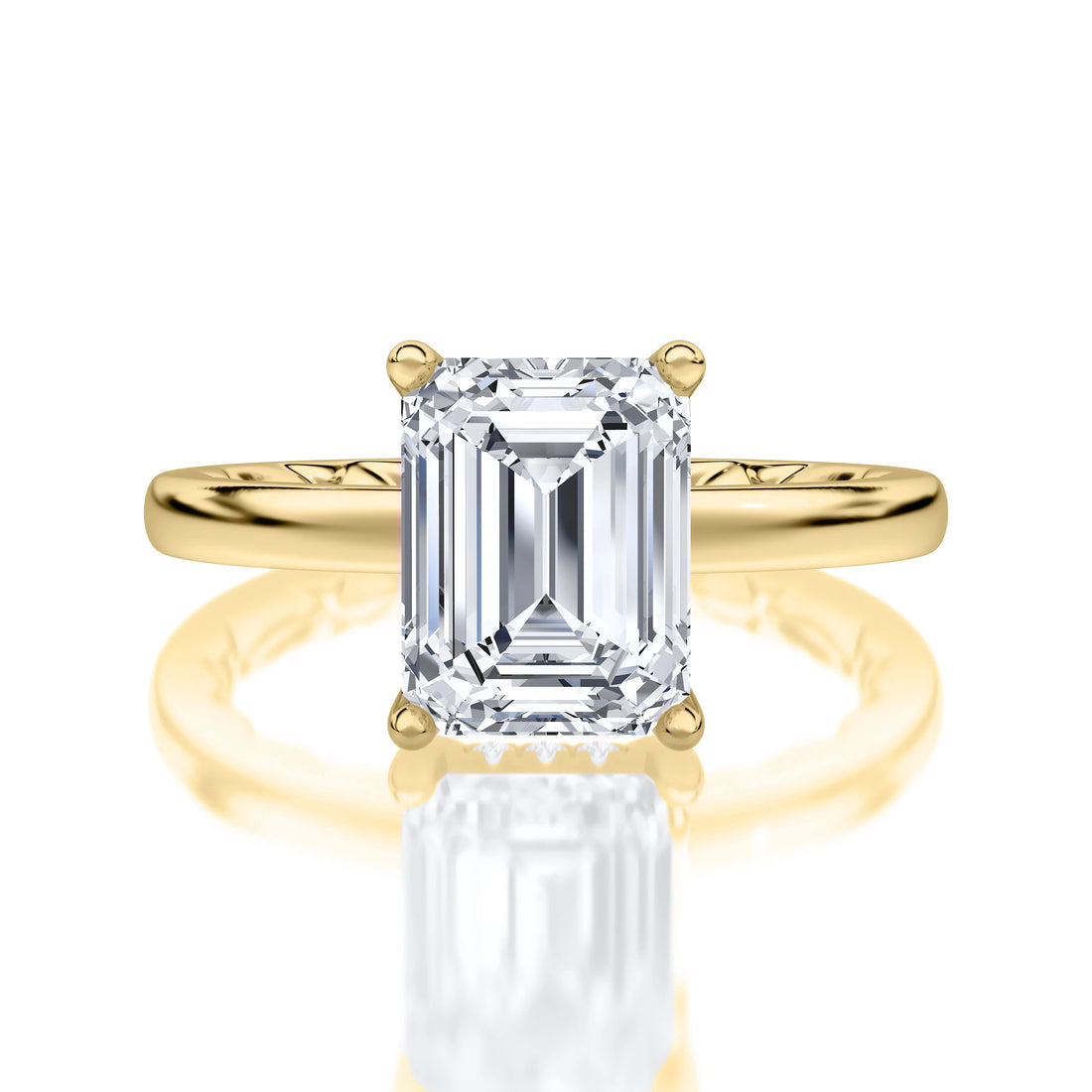 Emerald Cut Solitaire Diamond Engagement Ring
