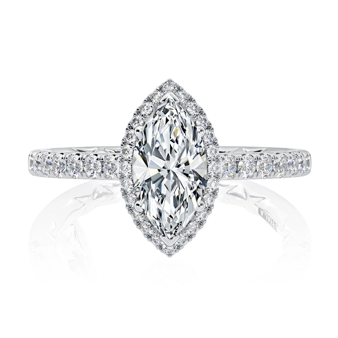 Marquise Halo Diamond Engagement Ring