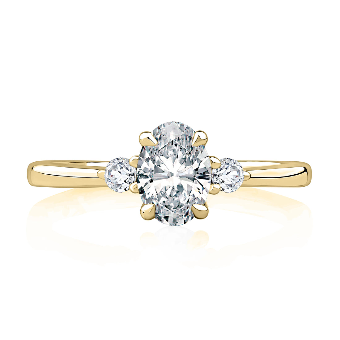 Oval Three-Stone Diamond Engagement Ring