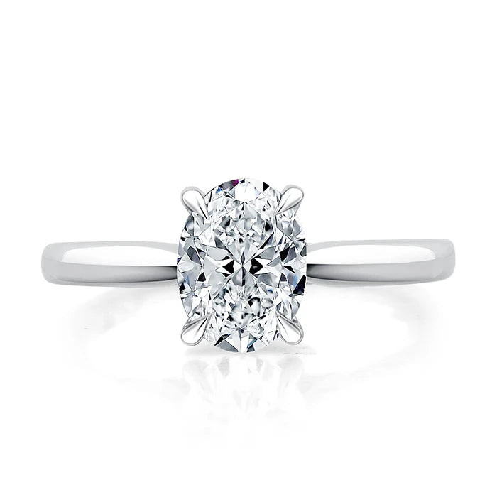 Oval Solitaire Peek-A-Boo Diamond Engagement Ring