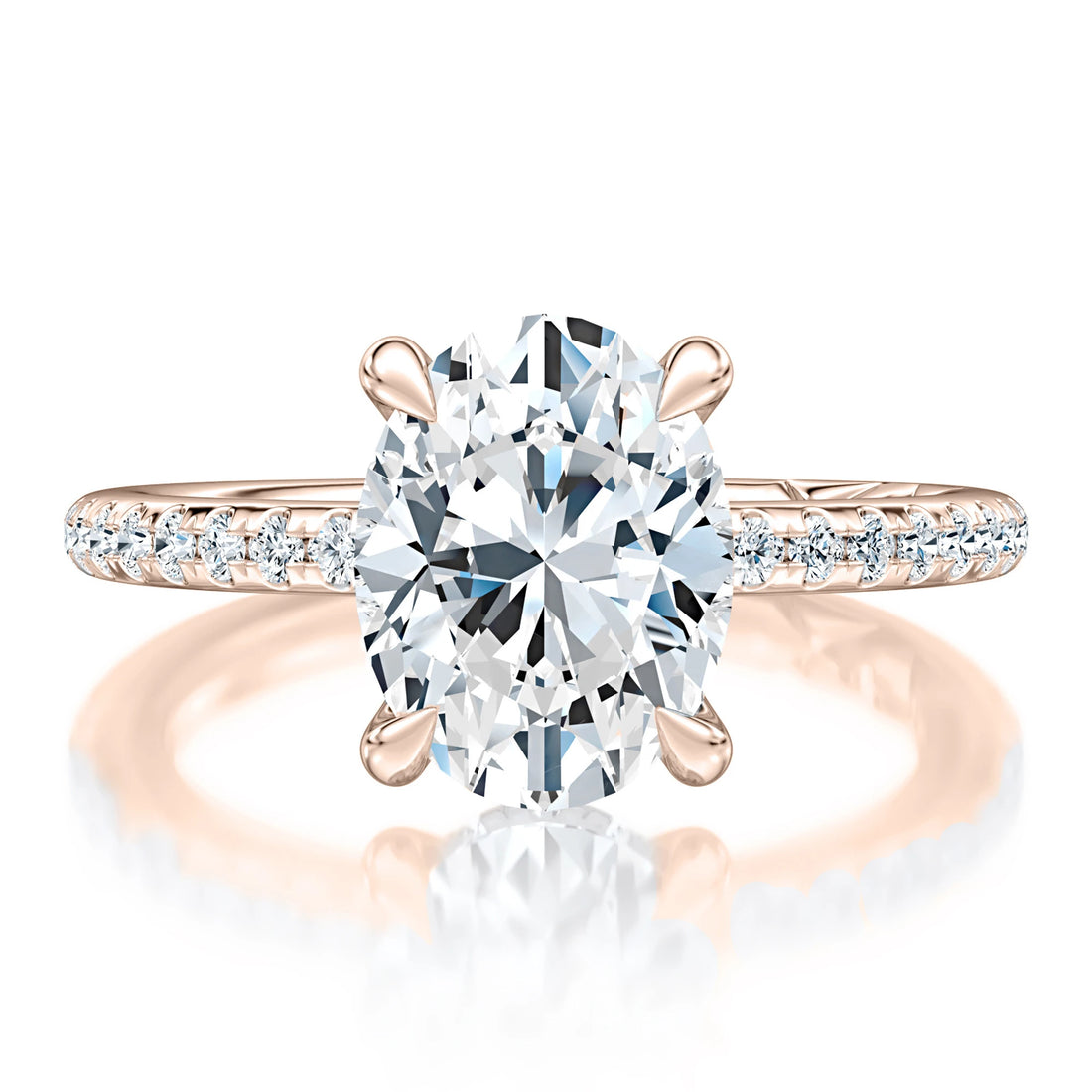 Oval Pavé Diamond Engagement Ring