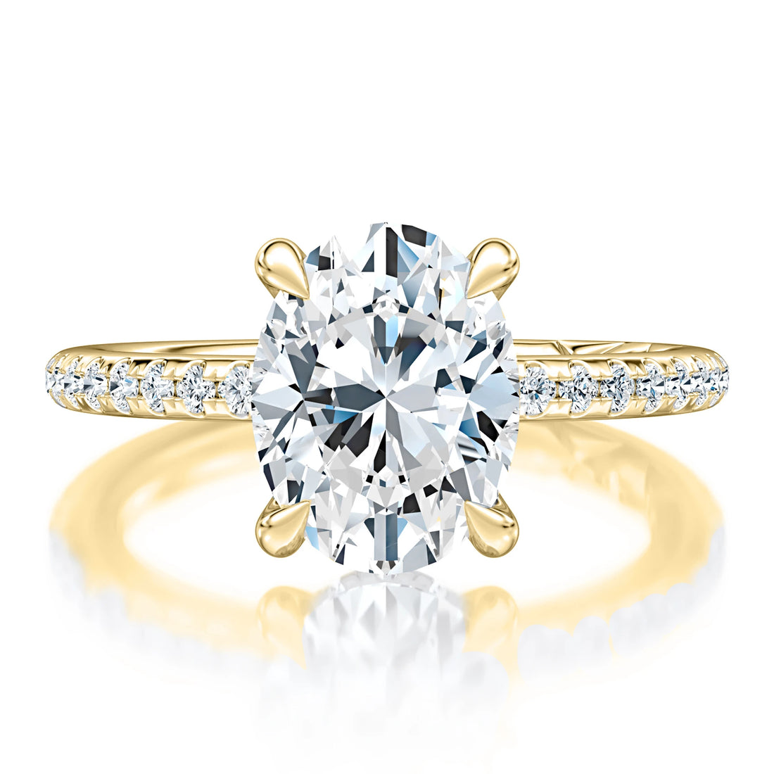 Oval Pavé Diamond Engagement Ring