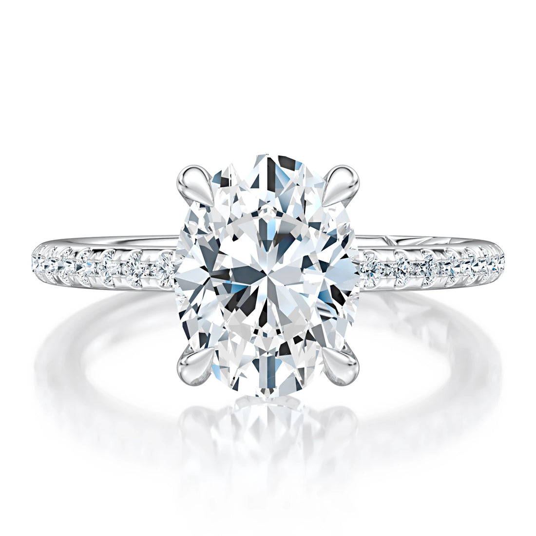 Oval Pavé Diamond Engagement Ring
