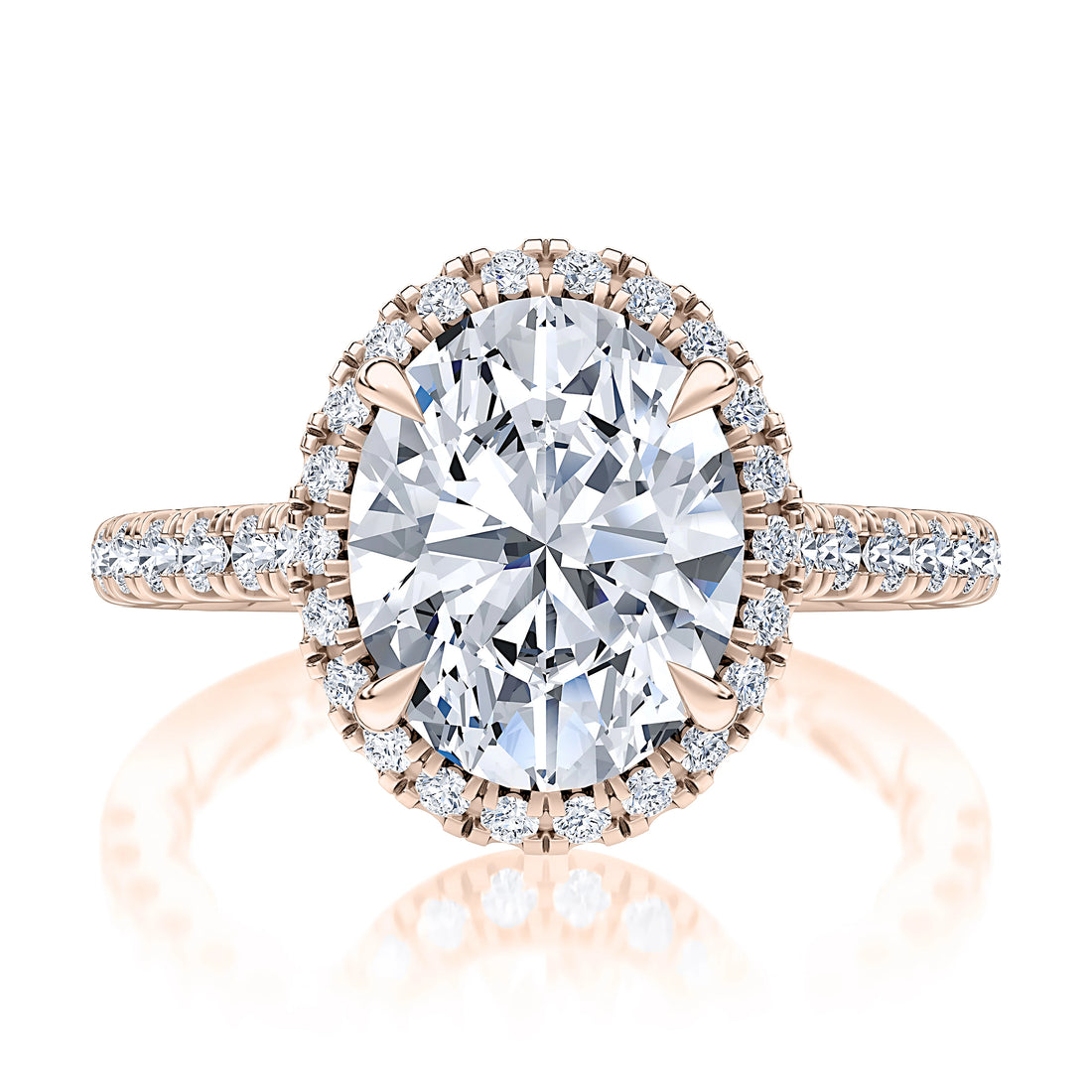 Oval Halo Pavé Diamond Engagement Ring