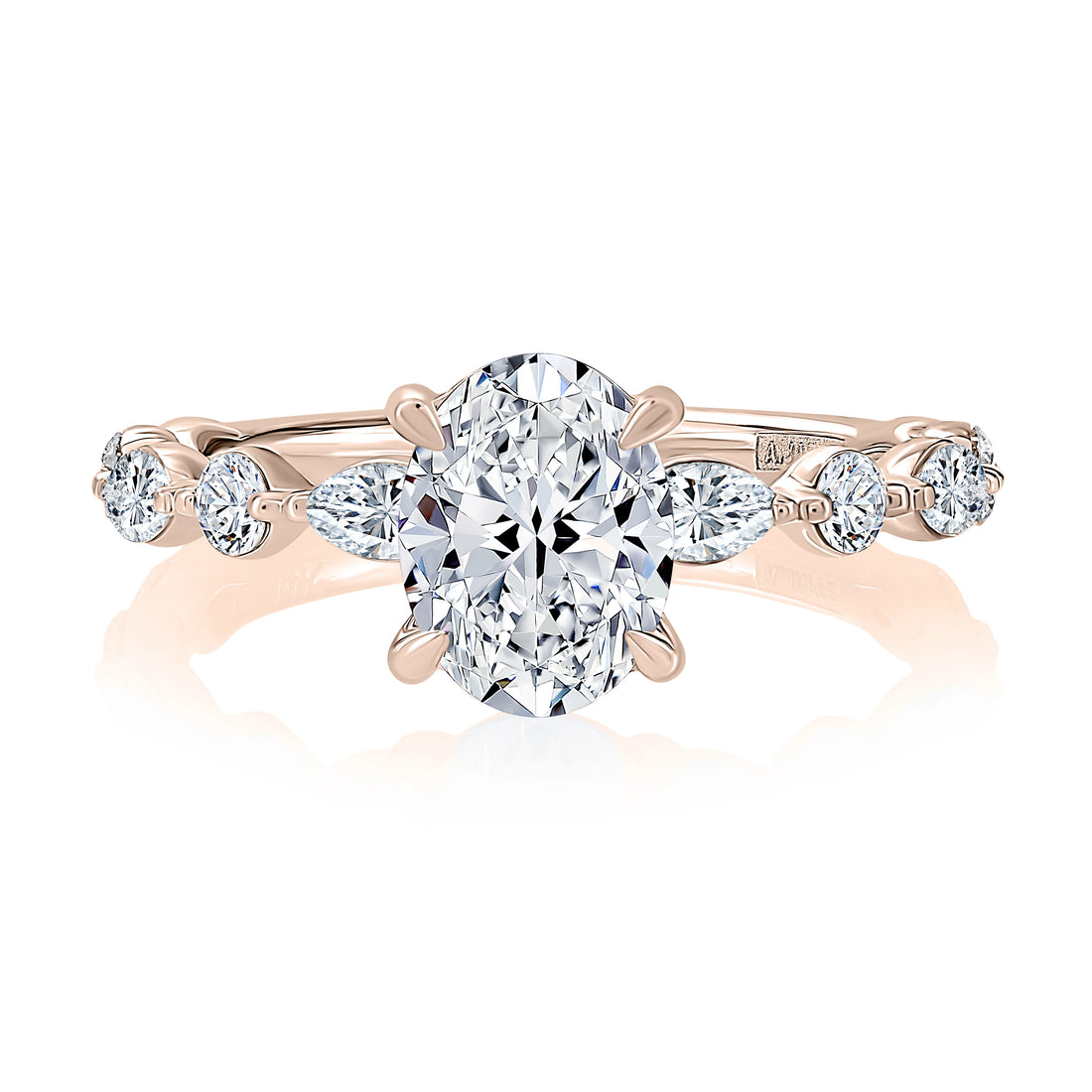 Round Pavé Diamond Engagement Ring