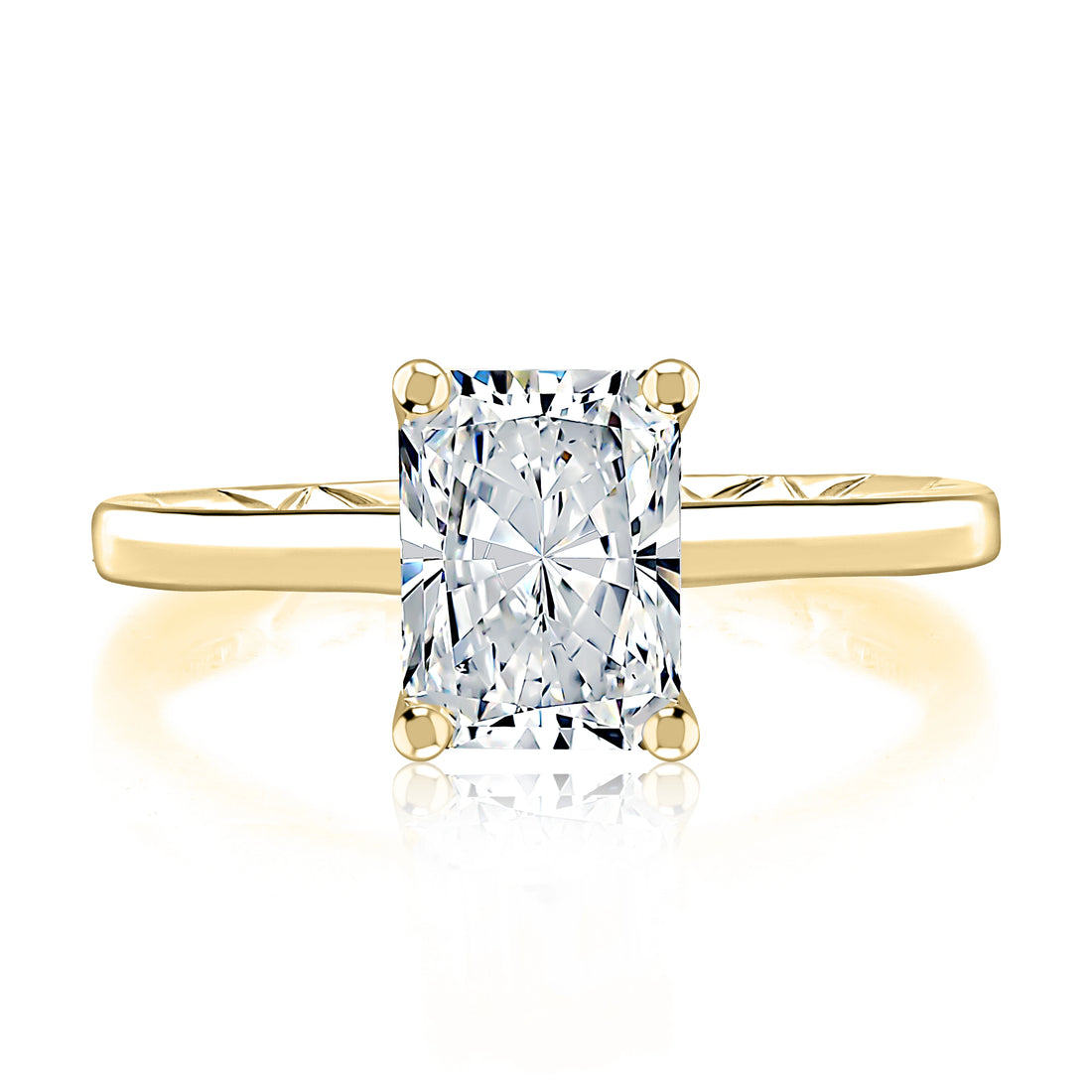 Radiant Cut Solitaire Peek-A-Boo Diamond Pavé Diamond Engagement Ring
