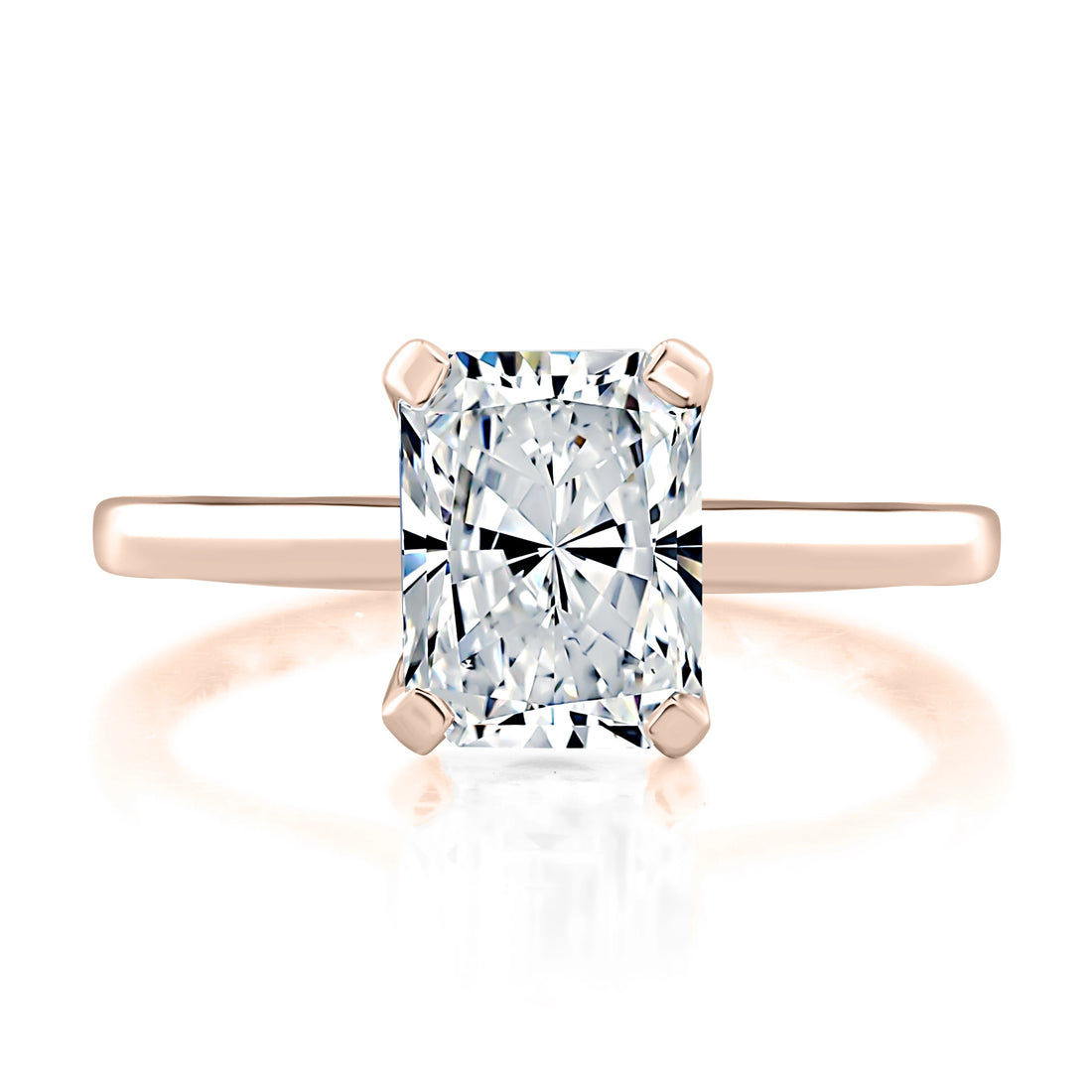 Radiant Cut Solitaire Four-Prong Diamond Engagement Ring