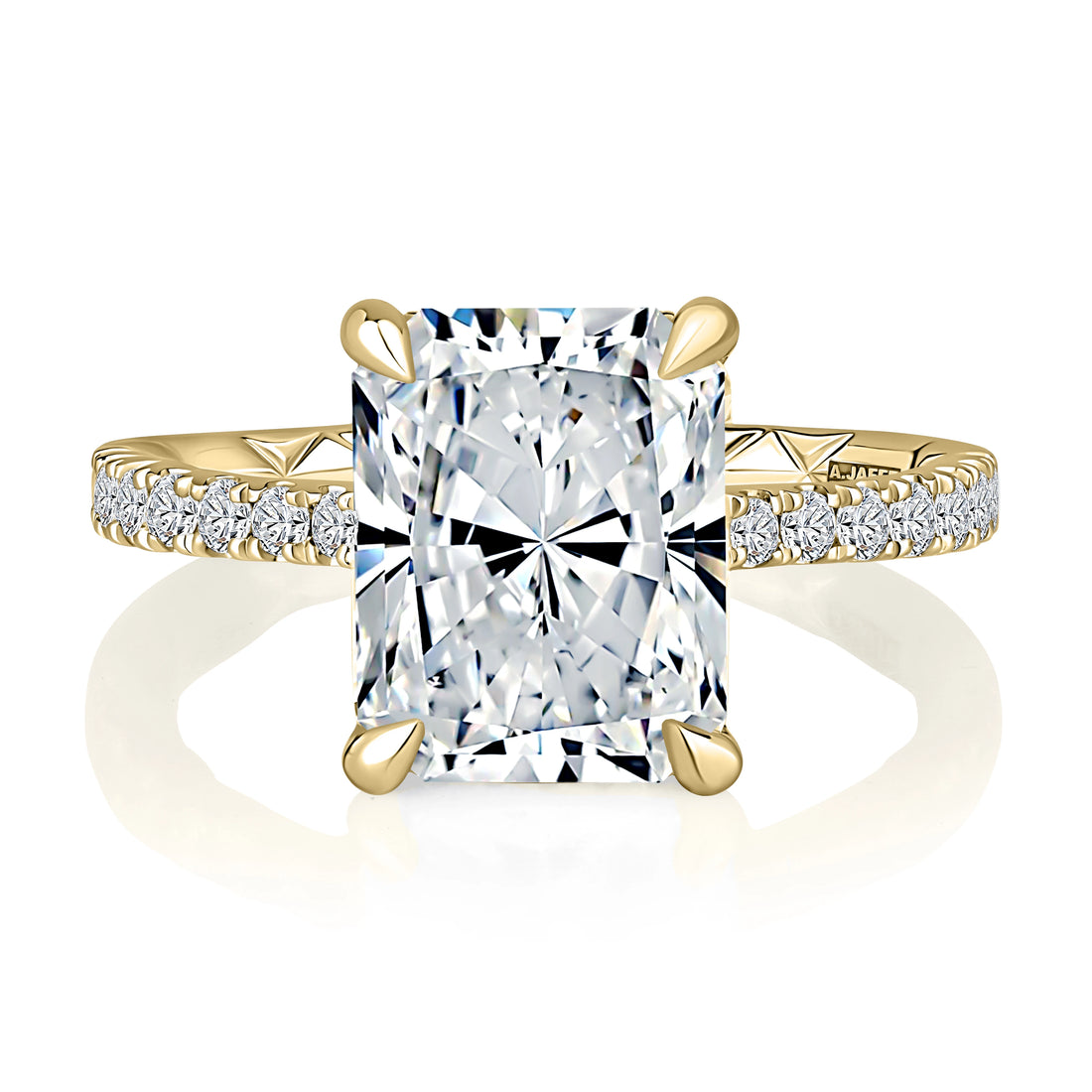 Radiant Cut Hidden Halo Pavé Diamond Engagement Ring