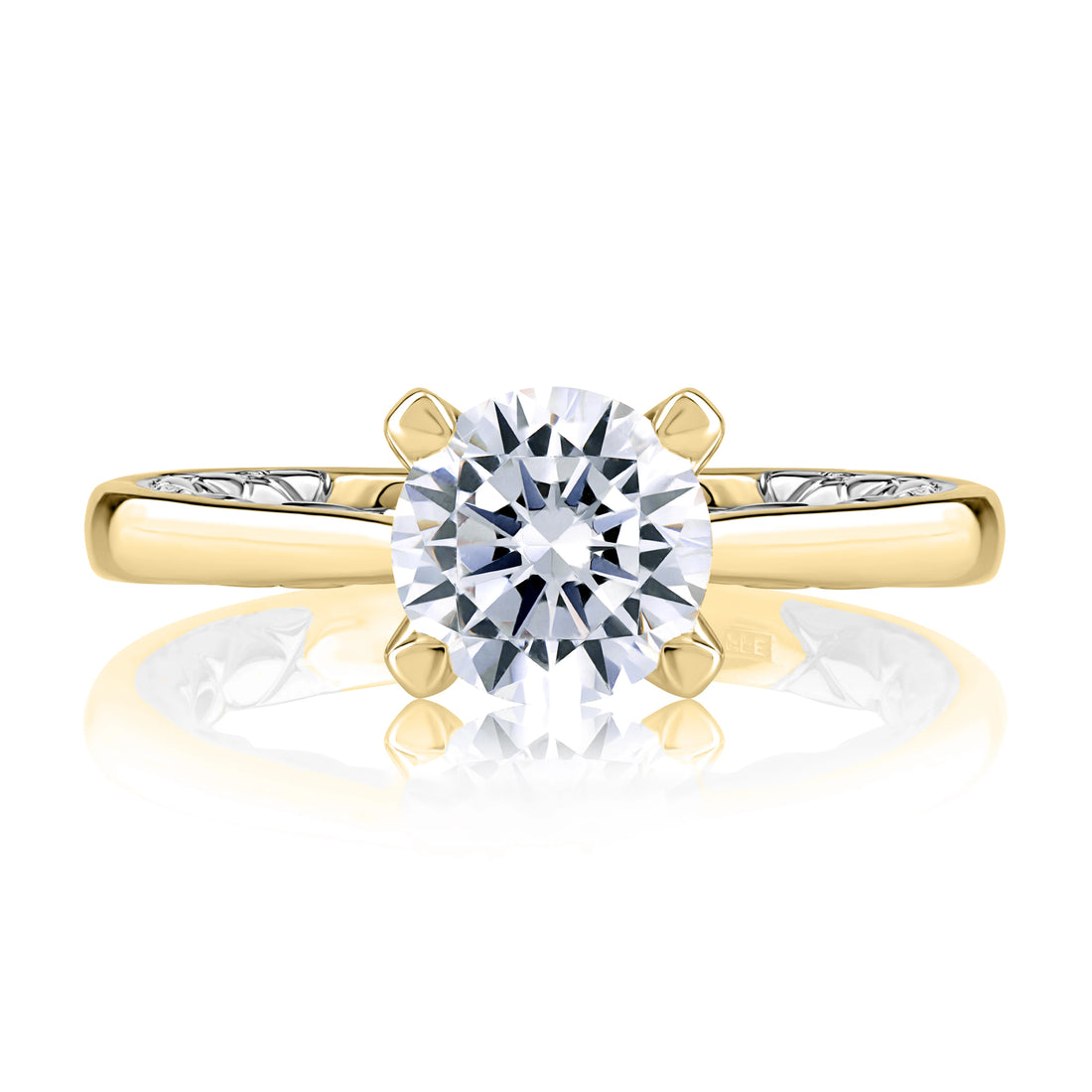 Two-Tone Round Solitaire Diamond Engagement Ring