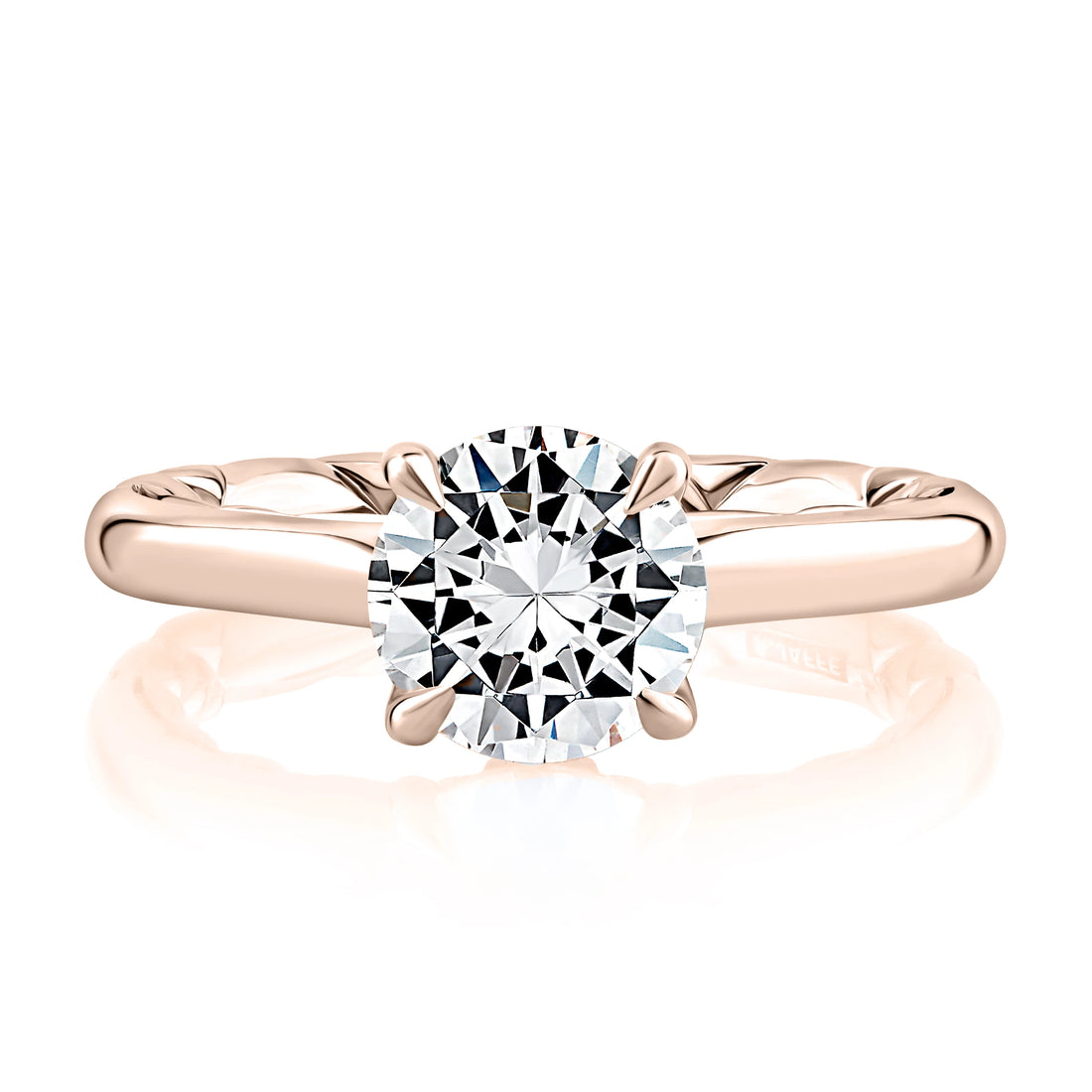 Two-Tone Round Solitaire Four-Prong Diamond Engagement Ring