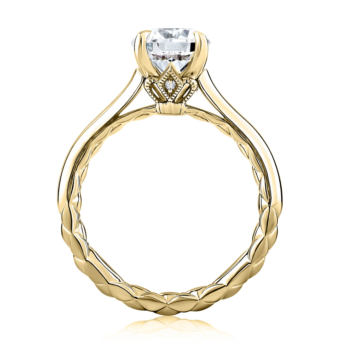 Two-Tone Round Solitaire Four-Prong Diamond Engagement Ring