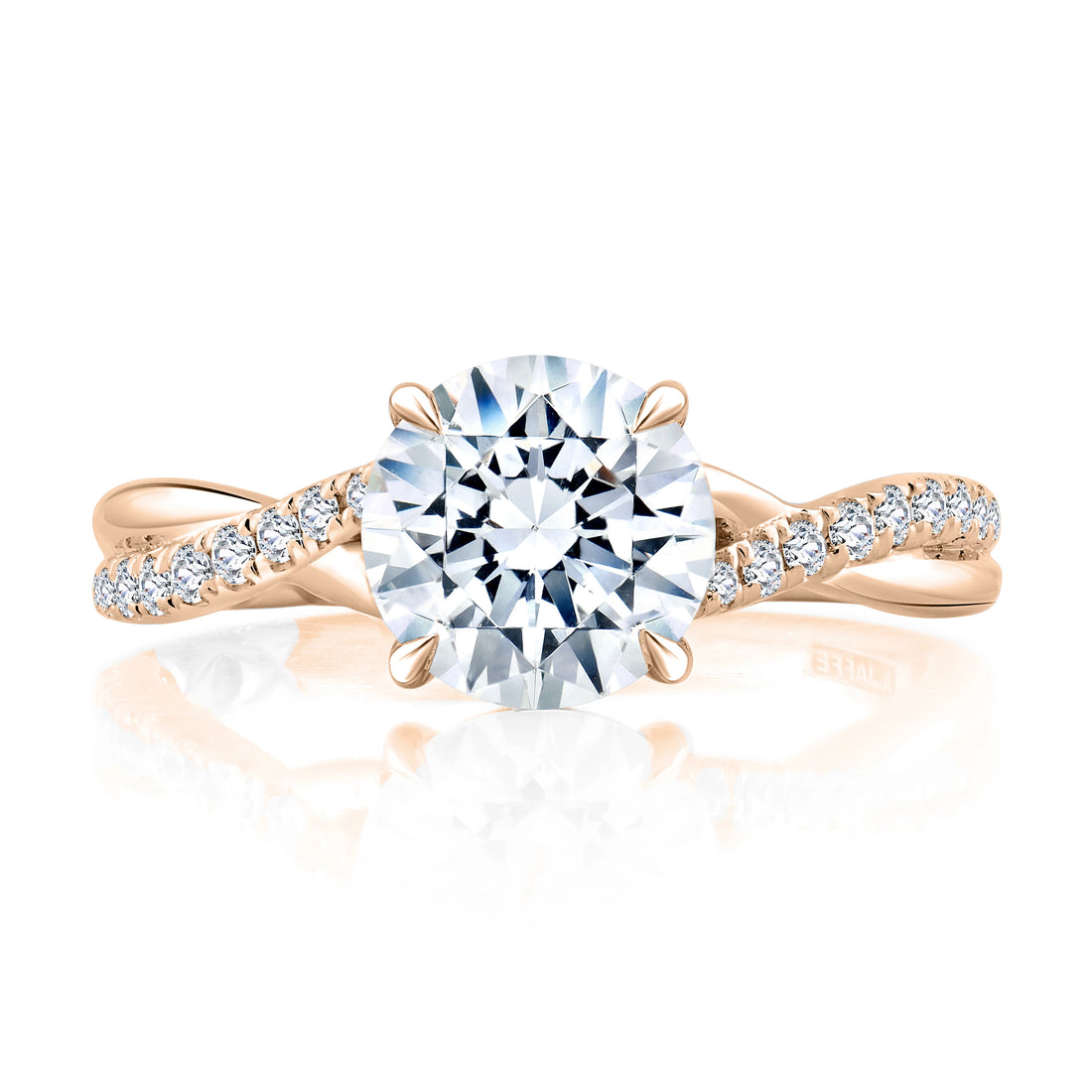 Round Split-Shank Diamond Engagement Ring