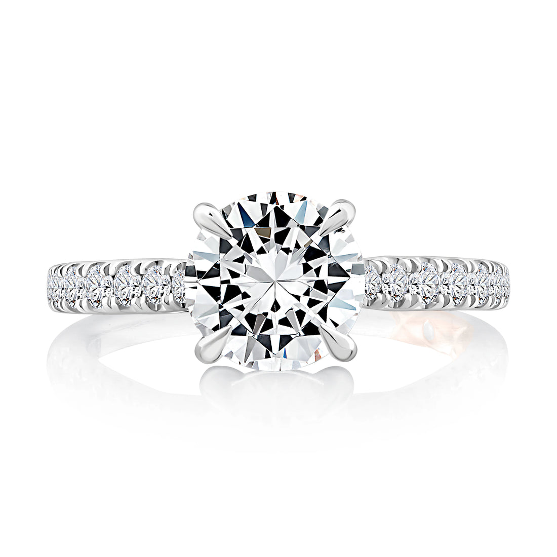 Round Peek-A-Boo Diamond Pavé Diamond Engagement Ring