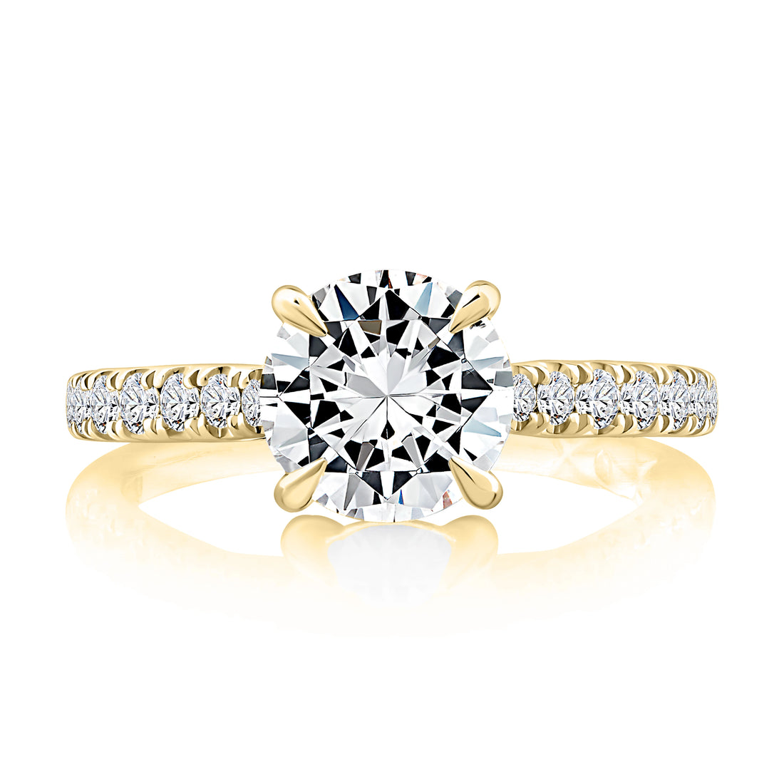 Round Peek-A-Boo Diamond Pavé Diamond Engagement Ring