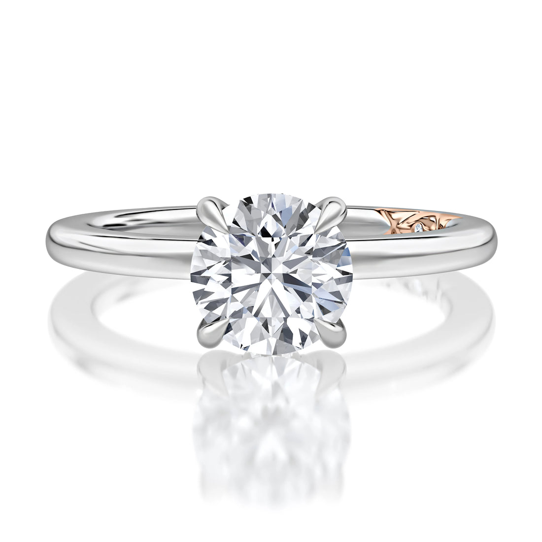 Round Halo Solitaire Diamond Engagement Ring