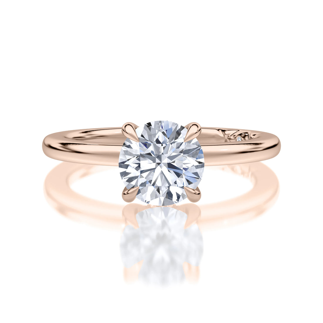 Round Halo Solitaire Diamond Engagement Ring