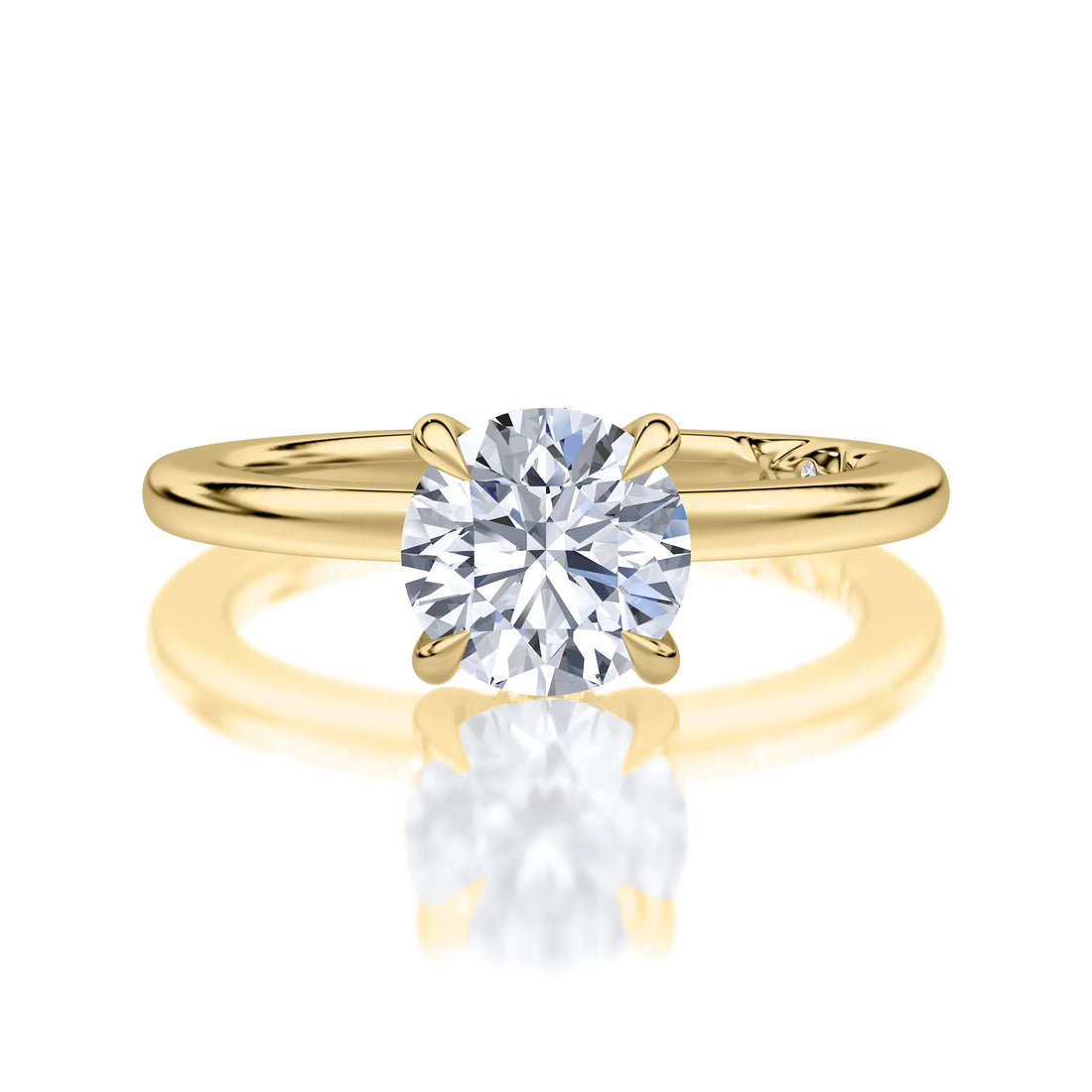 Round Halo Solitaire Diamond Engagement Ring