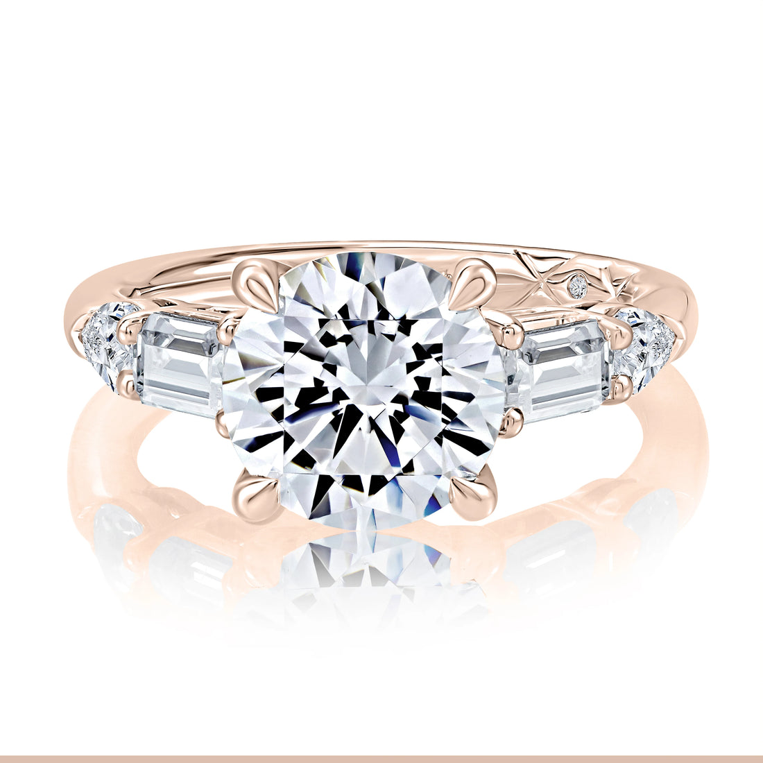 Round Halo Pavé Diamond Engagement Ring