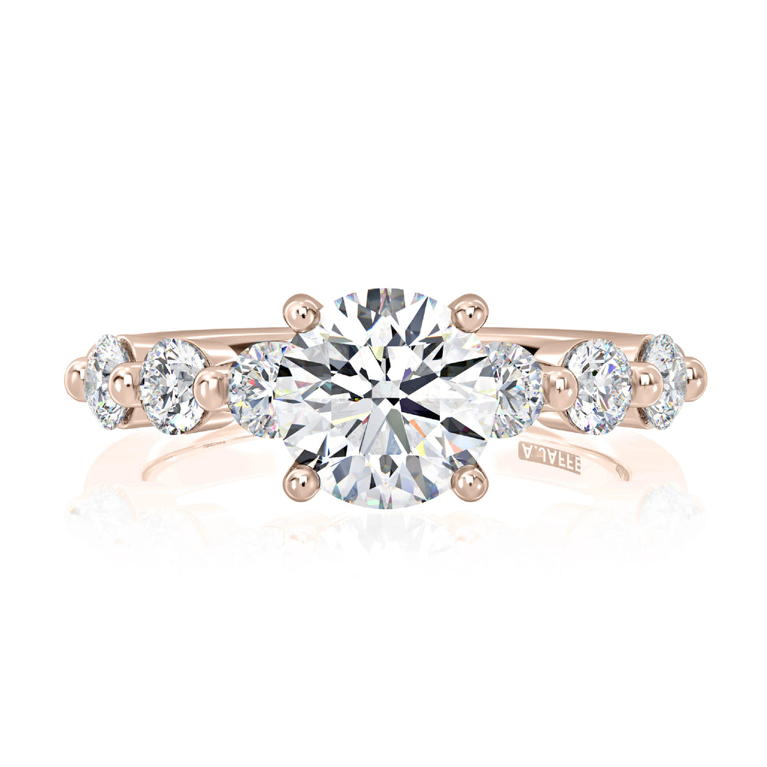 Round Pavé Diamond Engagement Ring