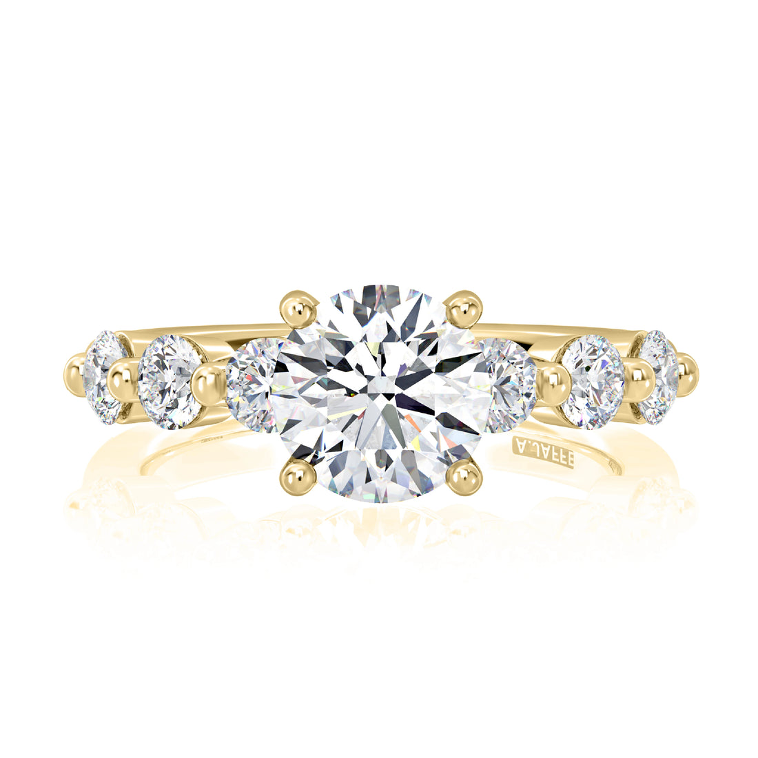 Round Pavé Diamond Engagement Ring