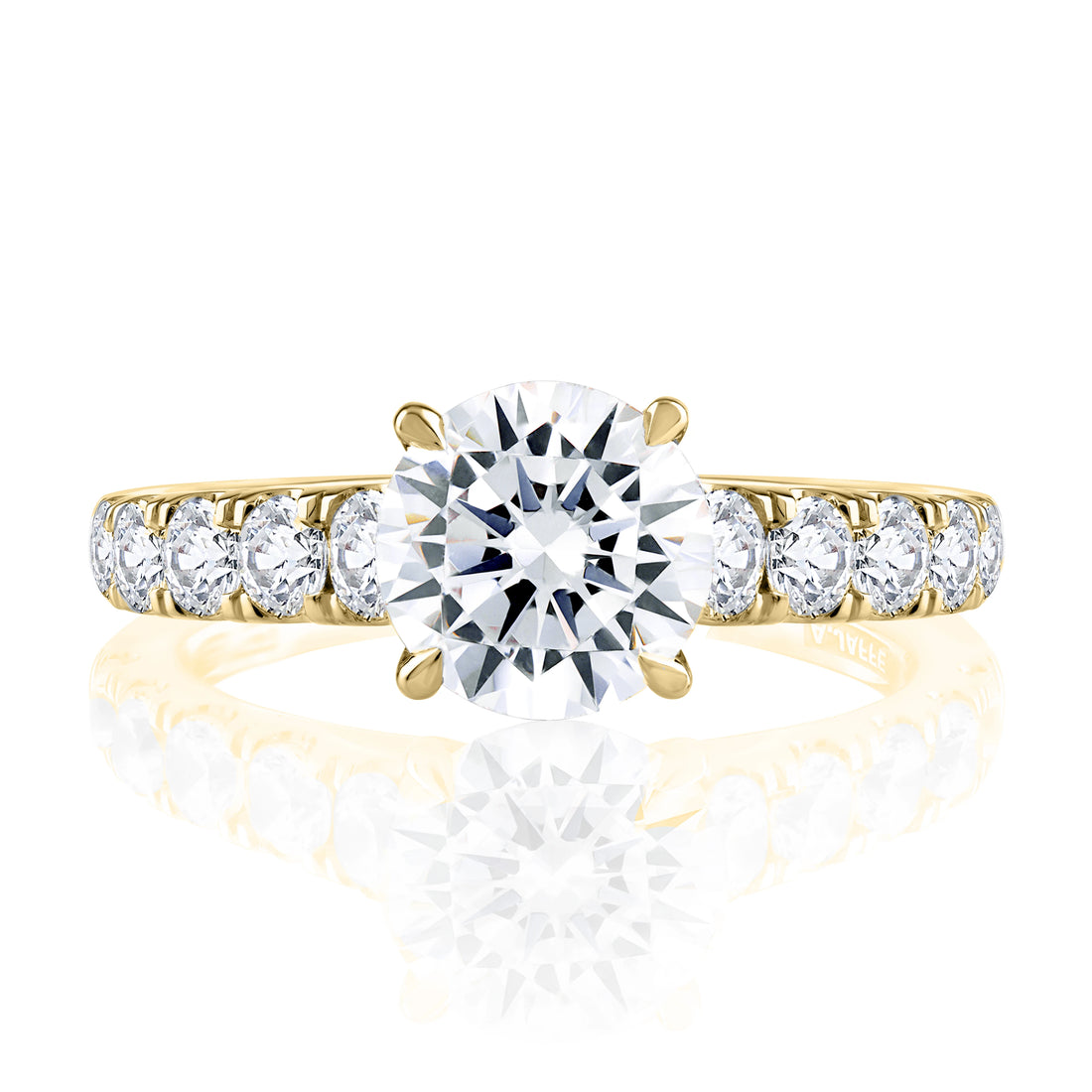 Round Pavé Diamond Engagement Ring