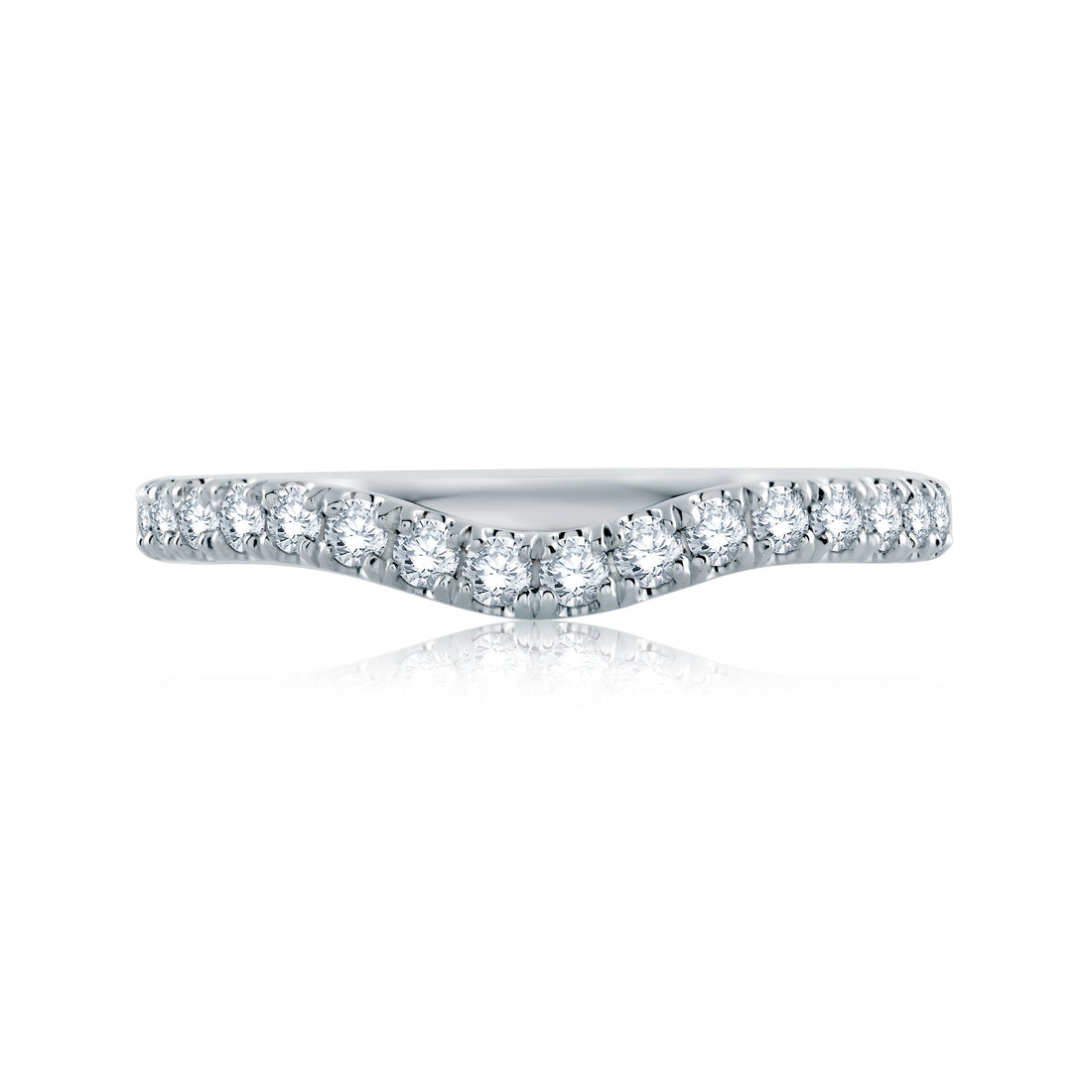 Curved Diamond Wedding Band