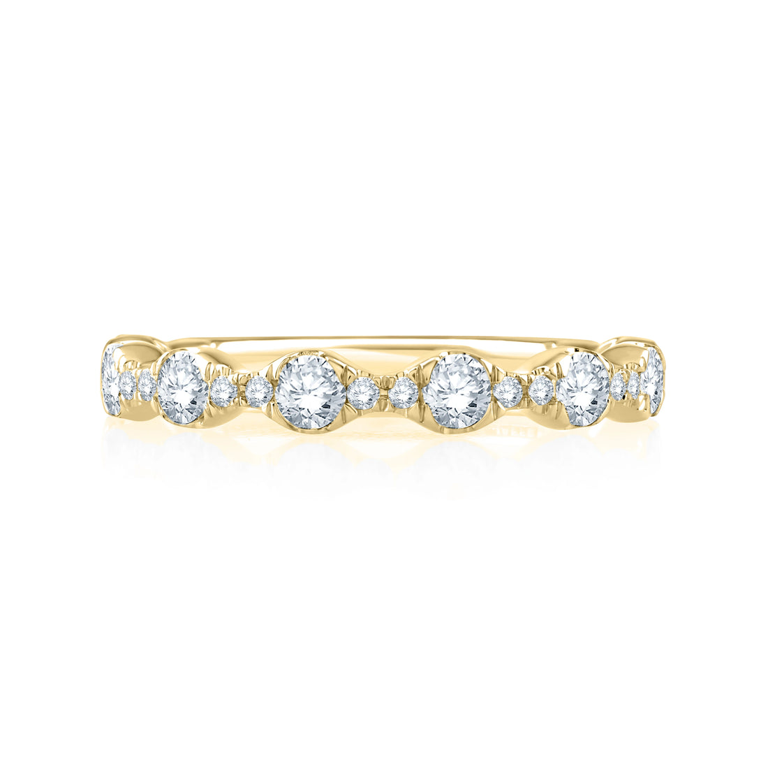 Floating Bubble Diamond Wedding Band