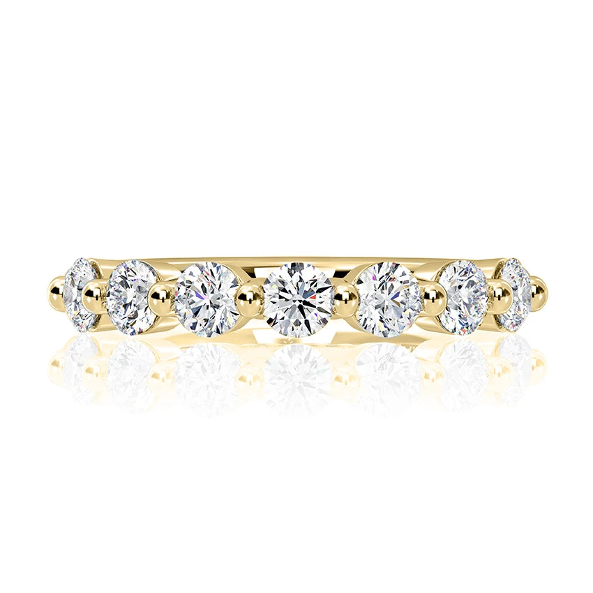Single Shared Prong Diamond Wedding Band