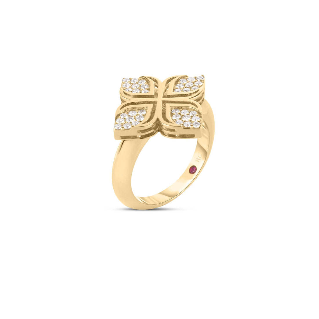 Arabesque Pavé Diamond Flower Ring