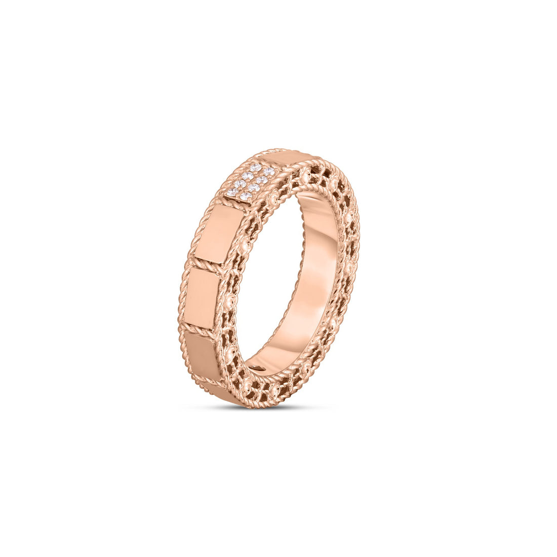 Art Deco Mosaic Diamond Accent Ring