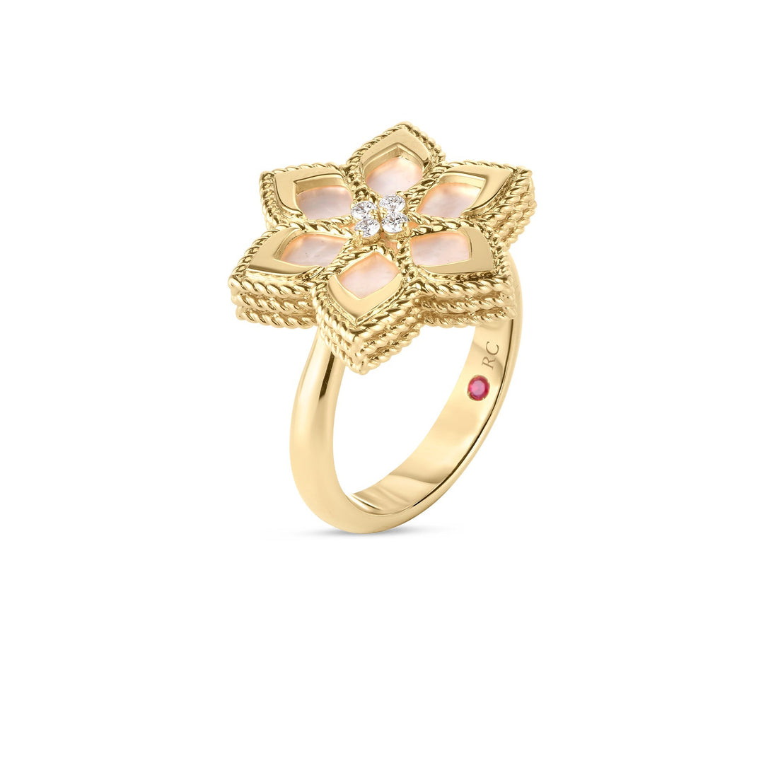 Vernazza Diamond and Mother of Pearl Flower Ring