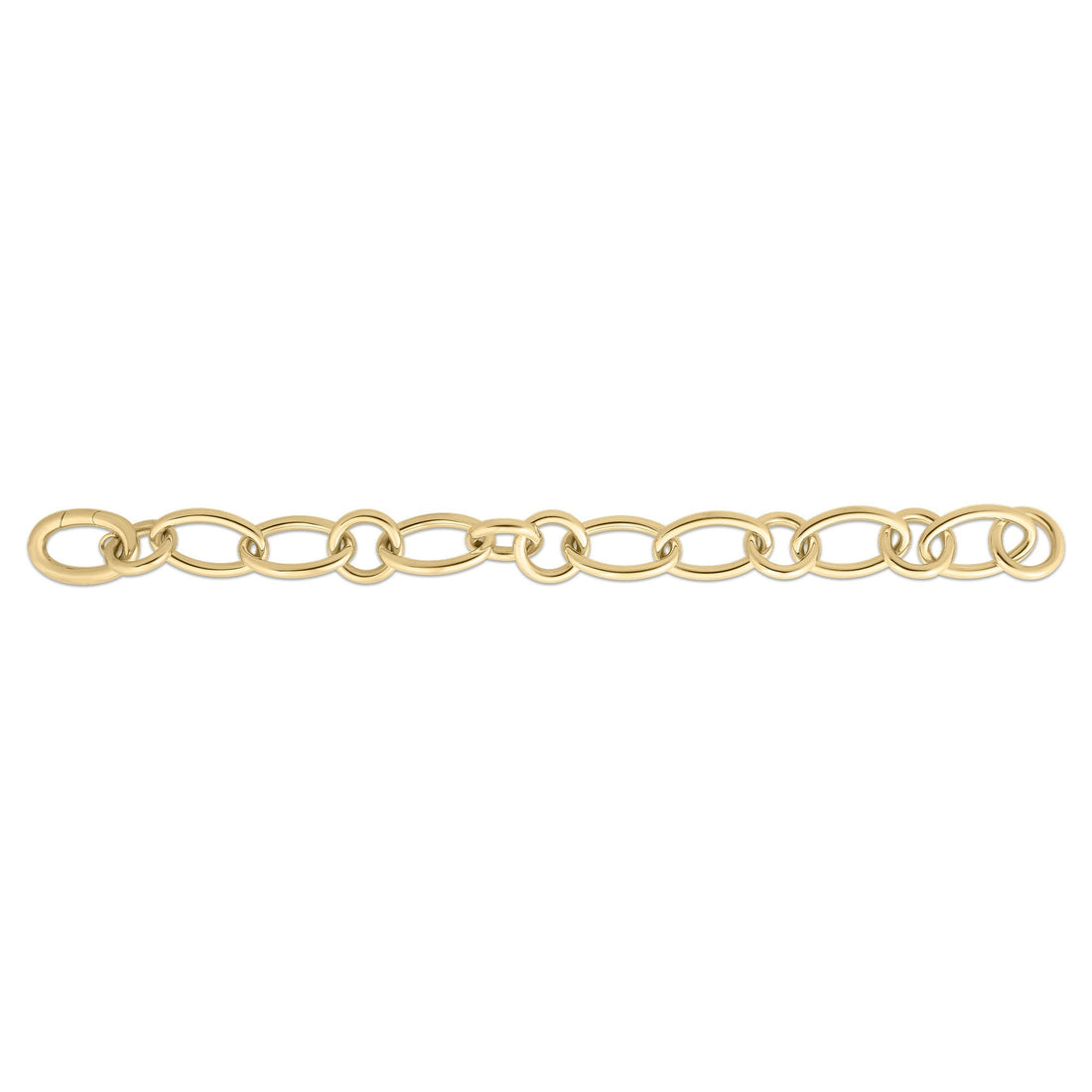 Designer Gold Alternating Round and Oval Link Chain Bracelet