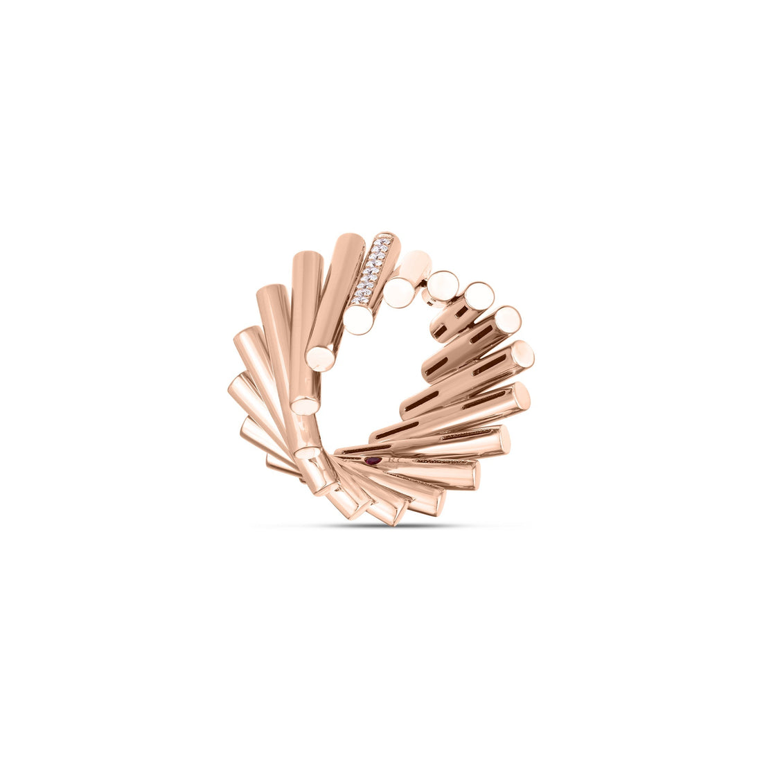 Domino Diamond Accent Wide Ring